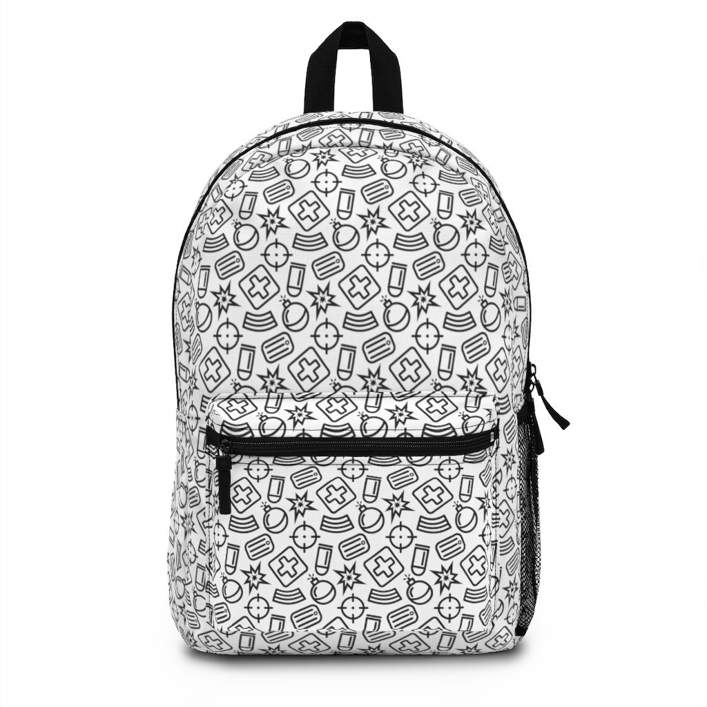 Retro Back on White Backpack